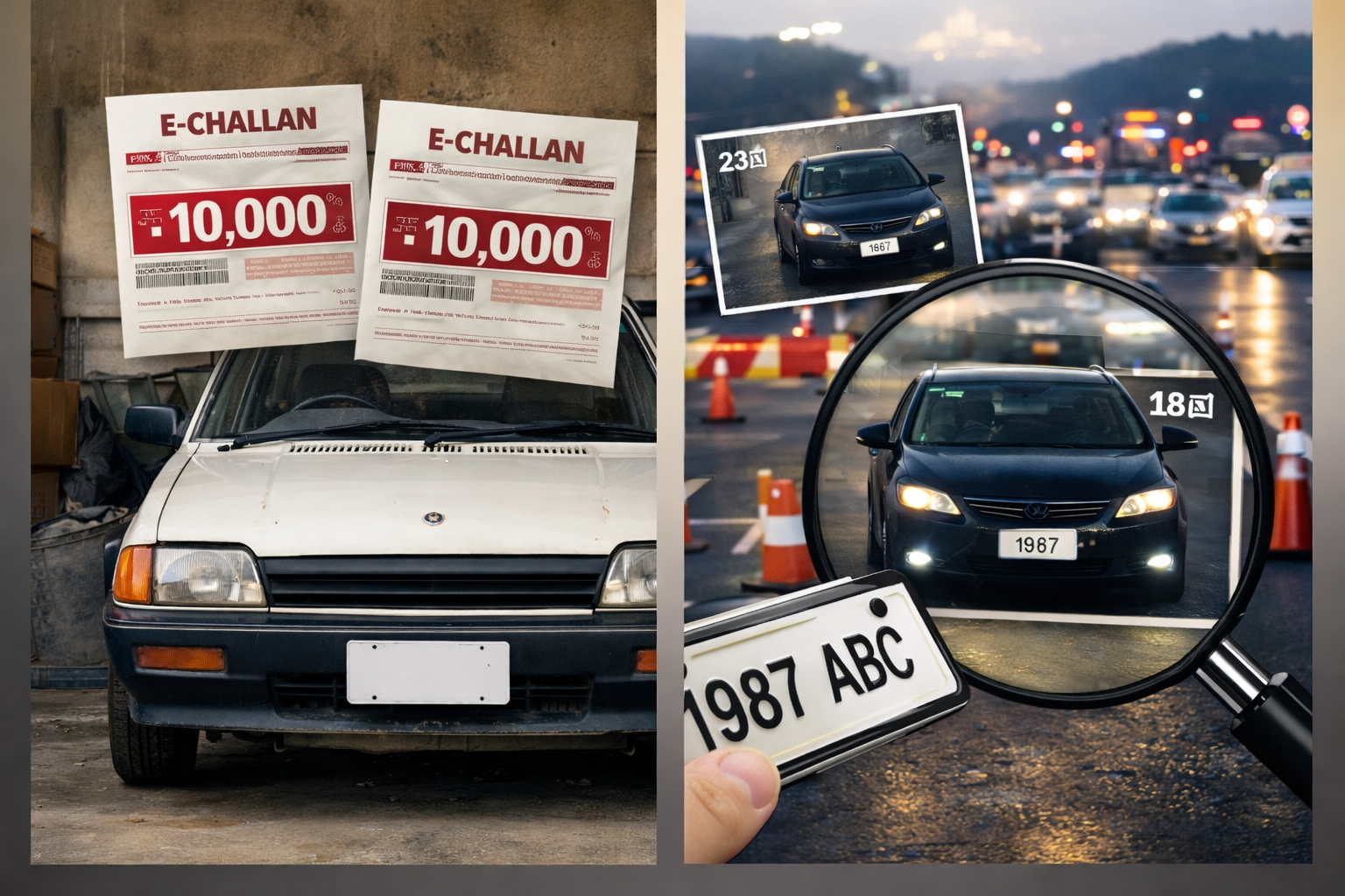 گھر میں کھڑی گاڑی شہری کے لیے مسئلہ بن گئی، 25 دن میں دو ای چالان